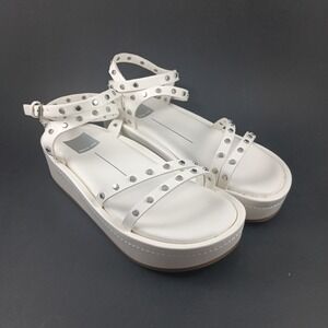 NEW Dolce Vita Cosmo White Studded Stella Women Sandals Size 6.5 Strap Platform
